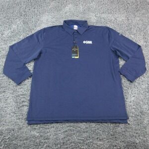Callaway Shirt Mens 2XL Blue Long Sleeve Golf Polo Opti Dri Cooling UPF 50 NWT